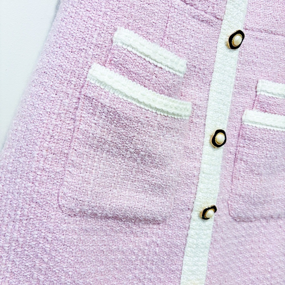SISTER JANE Pink tweed mini dress | Feminine preppy | X-Small - Picture 6 of 7